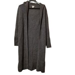 J. Crew Wool Ribbed Cardigan Duster Gray Sz Large